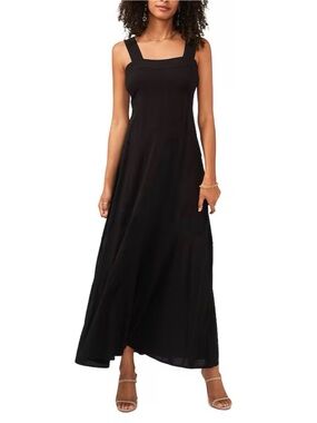Vince Camuto Classic Black Square-Neck Maxi Dress - Women's XS